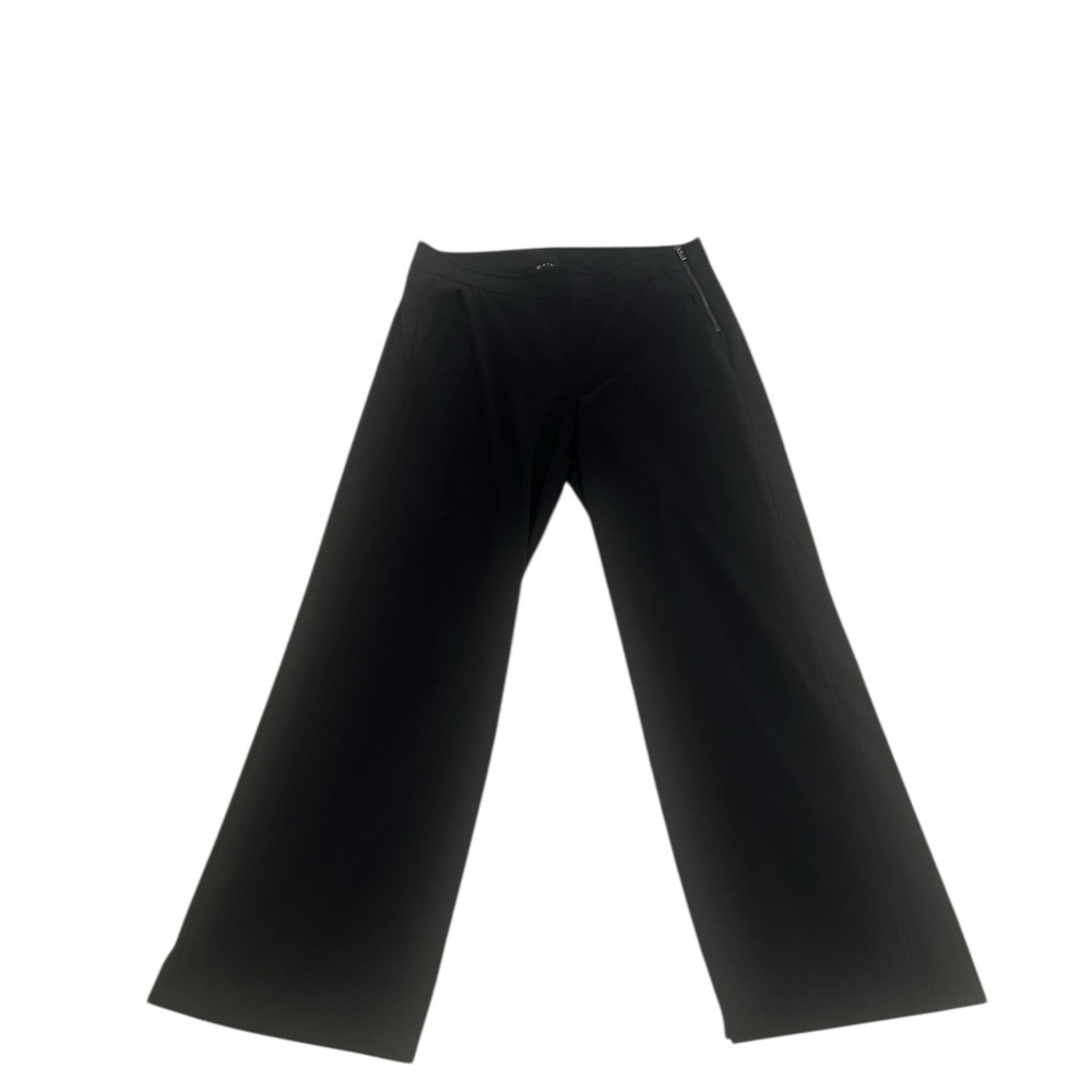 Athleta Black High-Waist Wide-Leg Pants side zip 4 pocket stretch lightweight 12